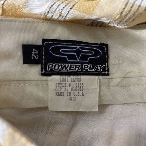 Vintage 70's Power Play Mens Shorts Button Up Set Disco Club Dance Made In USA - Picture 10 of 10